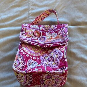 Vera Bradley Vibrant Pink and Orange Patterned Lunch Box